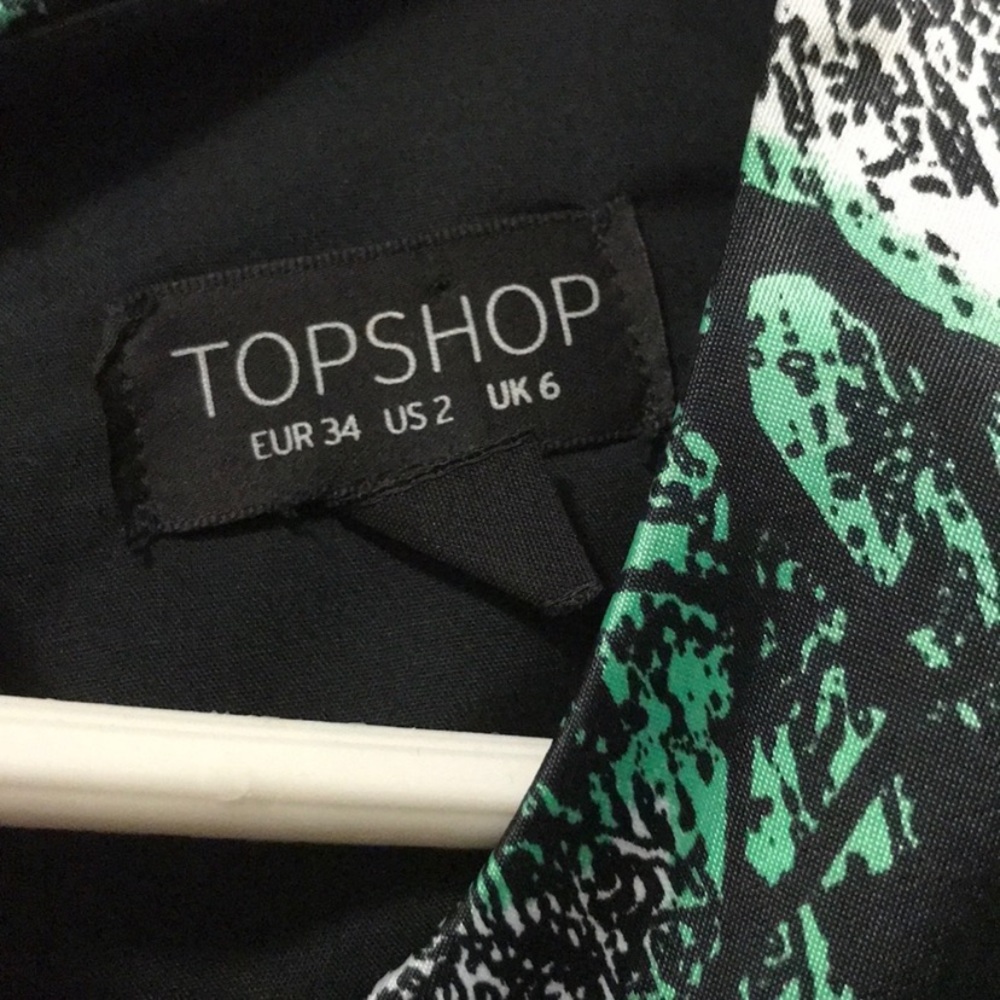 Topshop Green Floral Cut-Out Mini Dress - Picture 4 of 4